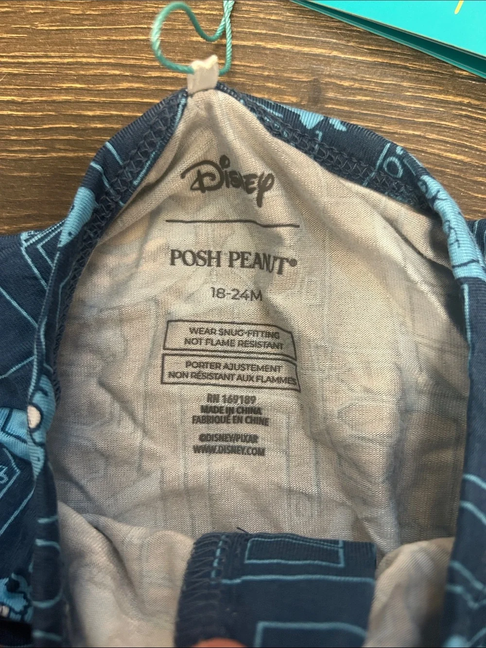 Posh Peanut Navy and Light Blue Monsters One-Piece Footed Pajama